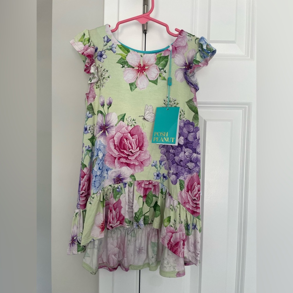 NWT Posh Peanut 2T Hi Lo flutter sleeve Georgine dress